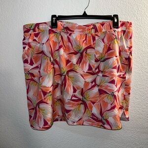 Chico's Pink and White Skater Mini Skirt Resort Wear